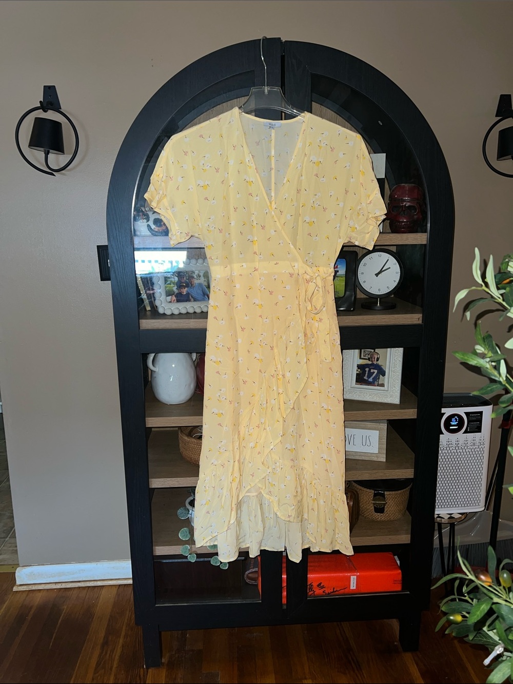 Rails Florence Yellow Floral Wrap Dress - Lightweight Summer Midi EUC S